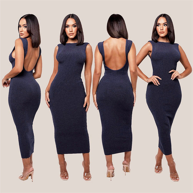 One-shoulder Openback Slim Fit Dress