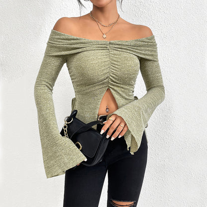 Open Shoulders Knitted Top - Modin