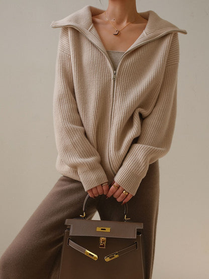 Khaki Knitted Cardigan - Modin