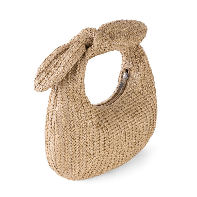 Vacation Bow Straw Handbag