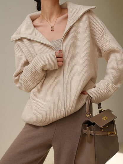 Khaki Knitted Cardigan - Modin