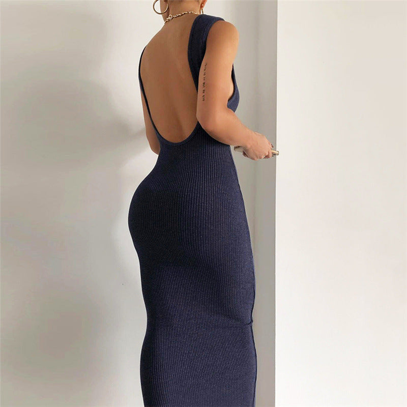 One-shoulder Openback Slim Fit Dress