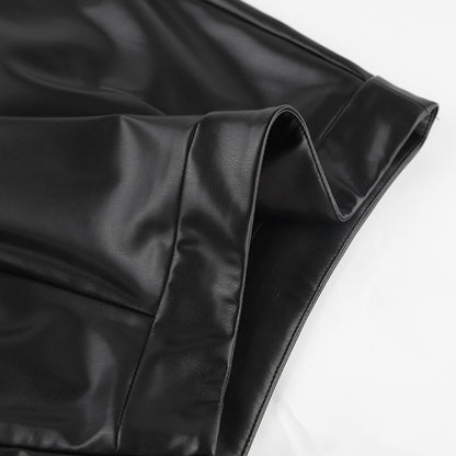 Leather Mid Length High Waist Skirt - Modin