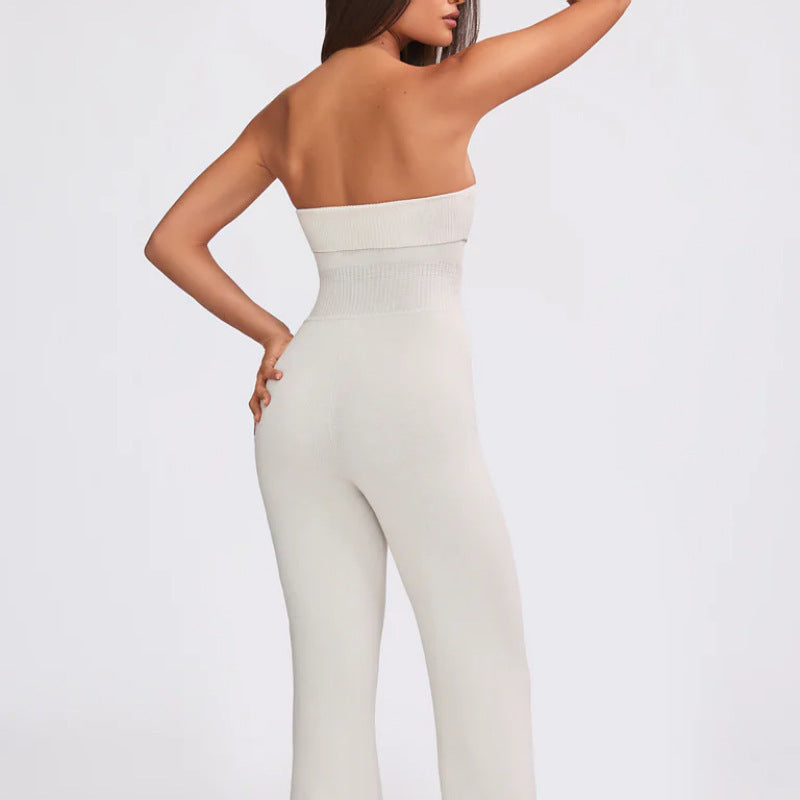 Backless Knitted Tube Top Jumpsuit