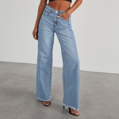 High Waist Jeans Slim Fit Straight Leg Pants - Modin