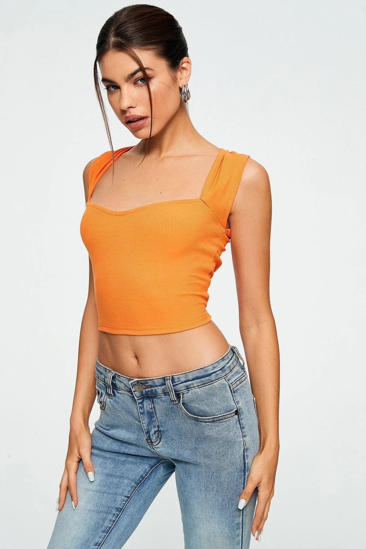 Crop Top Solid Ribbed Sleeveless