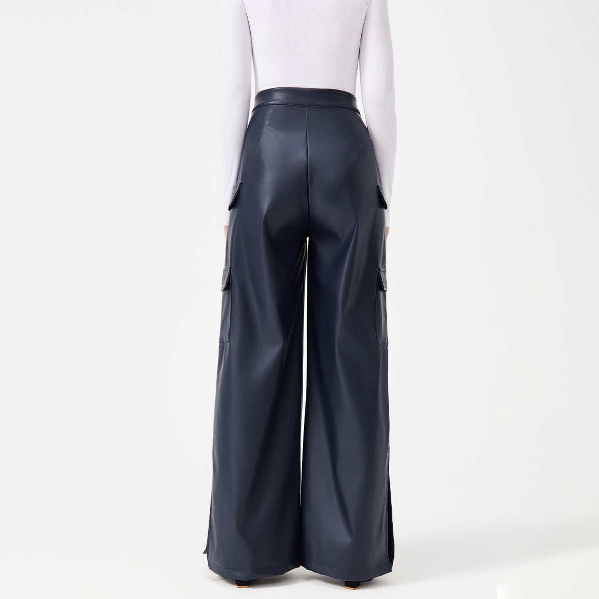 Trousers Metal Zipper Pocket Long Pants