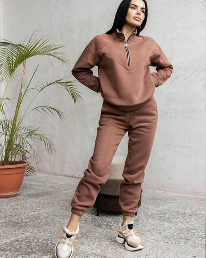 Cozy Woolen Jogger Set Two Piece - Modin