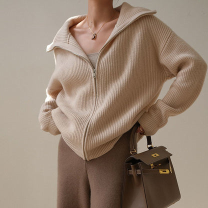 Khaki Knitted Cardigan - Modin