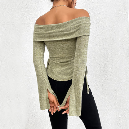 Open Shoulders Knitted Top - Modin