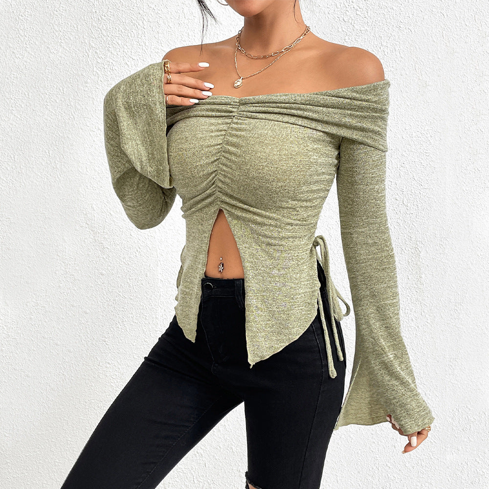 Open Shoulders Knitted Top - Modin