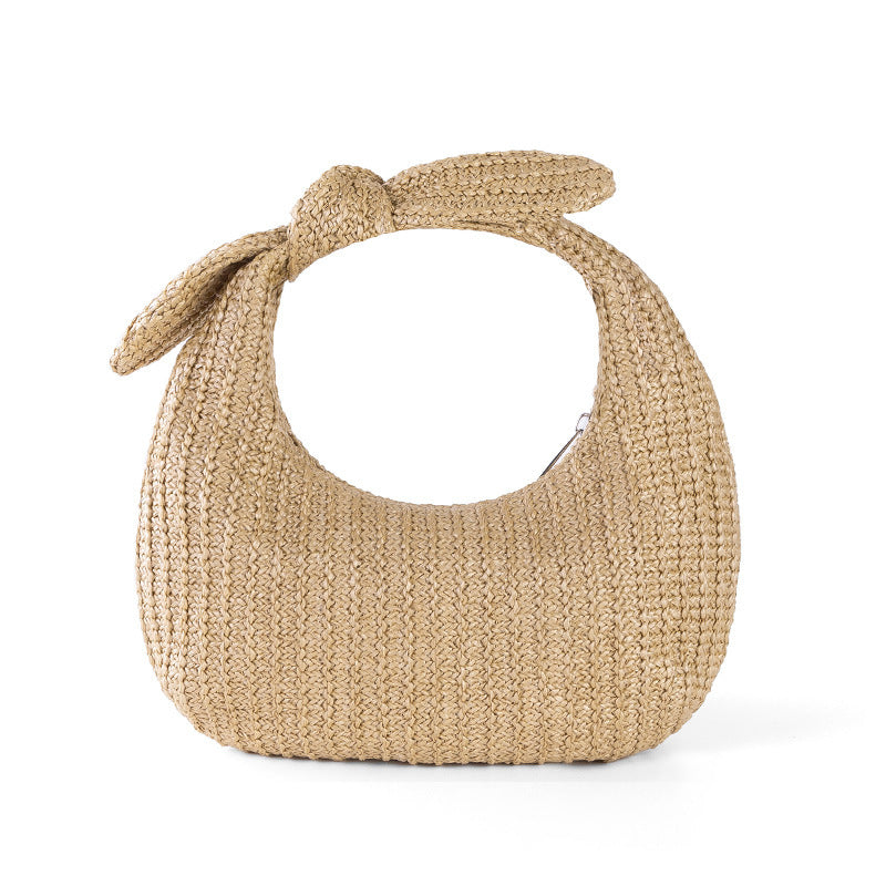 Vacation Bow Straw Handbag